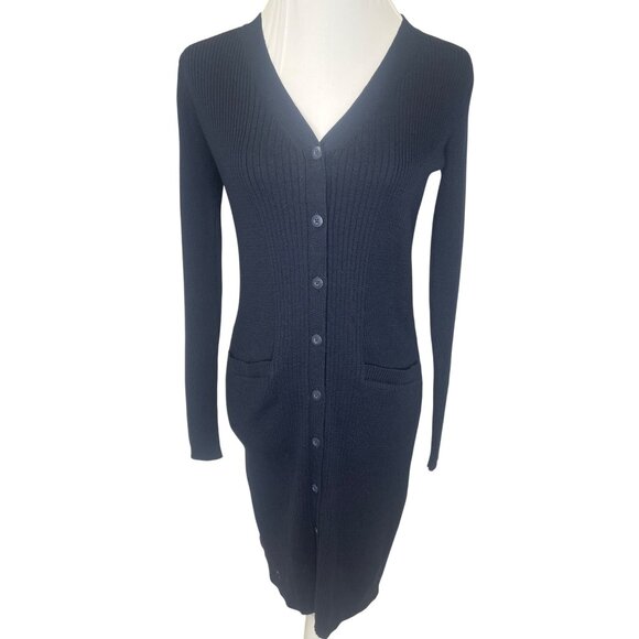 Cabi Sweater Dress Long Sleeve Ladies Size XS Navy Blue Color - Picture 8 of 9